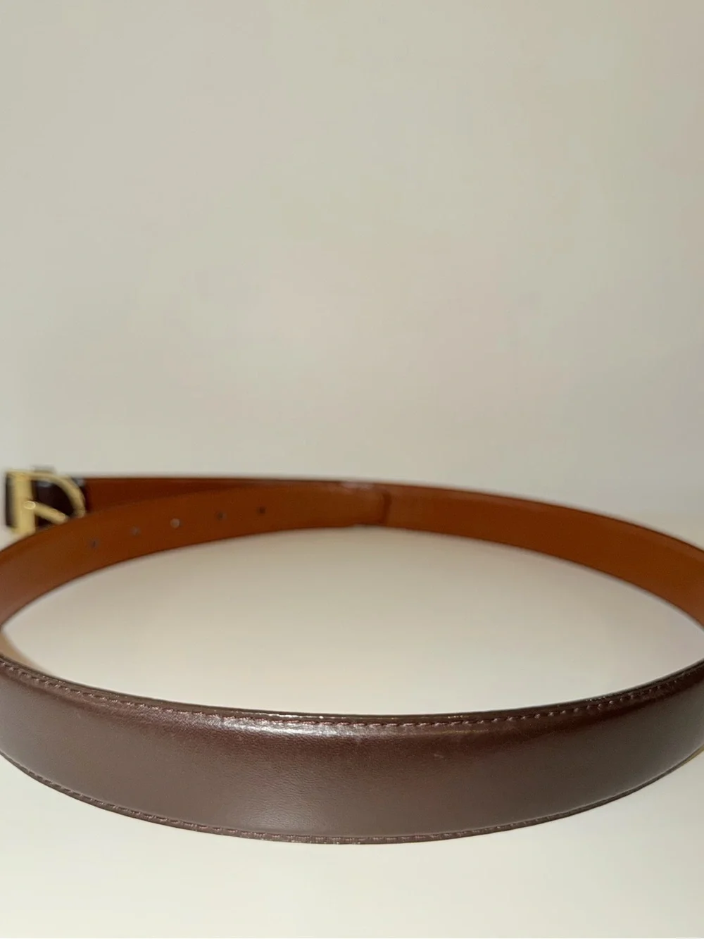 Vintage Signed Christian Dior Brown Split Leather Men’s Belt, Sz 38